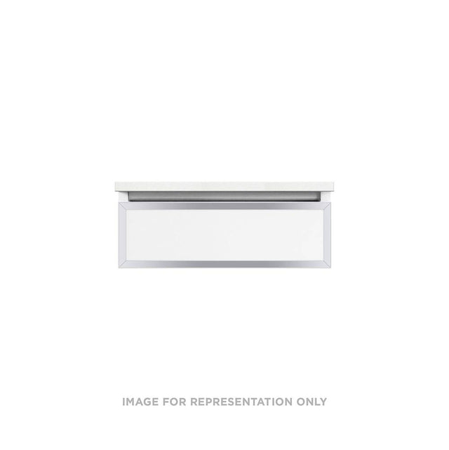 Robern - Profiles Framed Vanity, 24'' x 7-1/2'' x 18'', White, Chrome Frame, Plumbing Drawer - White