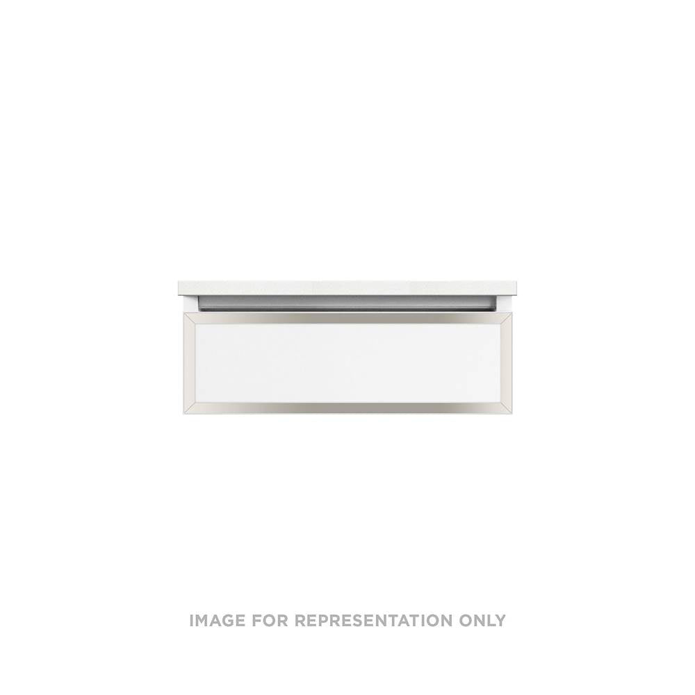Robern - Profiles Framed Vanity, 24'' x 7-1/2'' x 21'', Satin Bronze, Polished Nickel Frame, Tip Out Drawer - Satin Bronze