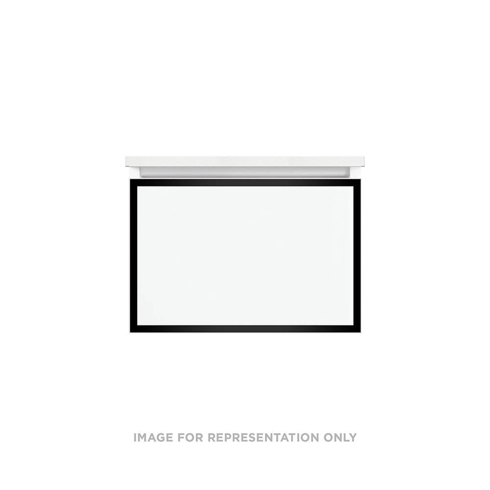 Robern - Profiles Framed Vanity, 24'' x 15'' x 18'', Matte Gray, Matte Black Frame, Full Drawer, Selectable Night Light, 2700K/40 - Matte Gray