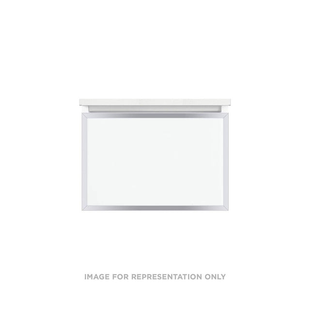 Robern - Profiles Framed Vanity, 24'' x 15'' x 21'', Matte Black, Chrome Frame, Full Drawer, Selectable Night Light, 2700K/4000K - Matte Black
