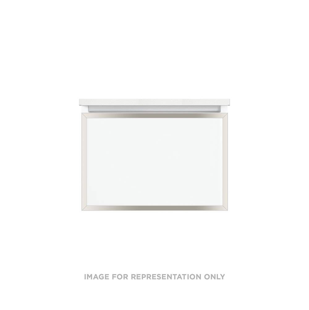 Robern - Profiles Framed Vanity, 24'' x 15'' x 21'', Matte Black, Polished Nickel Frame, Full Drawer, Selectable Night Light, 270 - Matte Black