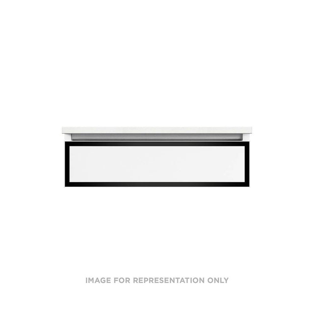 Robern - Profiles Framed Vanity, 30'' x 7-1/2'' x 18'', White, Matte Black Frame, Full Drawer, Selectable Night Light, 2700K/4000 - White