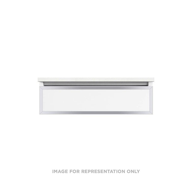Robern - Profiles Framed Vanity, 30'' x 7-1/2'' x 18'', Satin Bronze, Chrome Frame, Plumbing Drawer - Satin Bronze