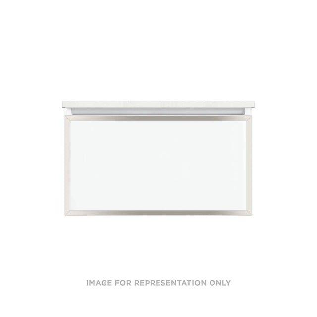 Robern - Profiles Framed Vanity, 30'' x 15'' x 18'', Matte Gray, Polished Nickel Frame, Full Drawer - Matte Gray