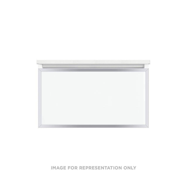 Robern - Profiles Framed Vanity, 30'' x 15'' x 18'', Matte Black, Chrome Frame, Full Drawer - Matte Black