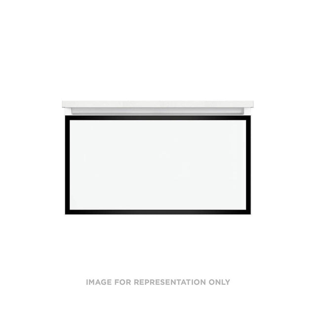 Robern - Profiles Framed Vanity, 30'' x 15'' x 21'', Matte Black, Matte Black Frame, Full Drawer, Selectable Night Light, 2700K/4 - Matte Black