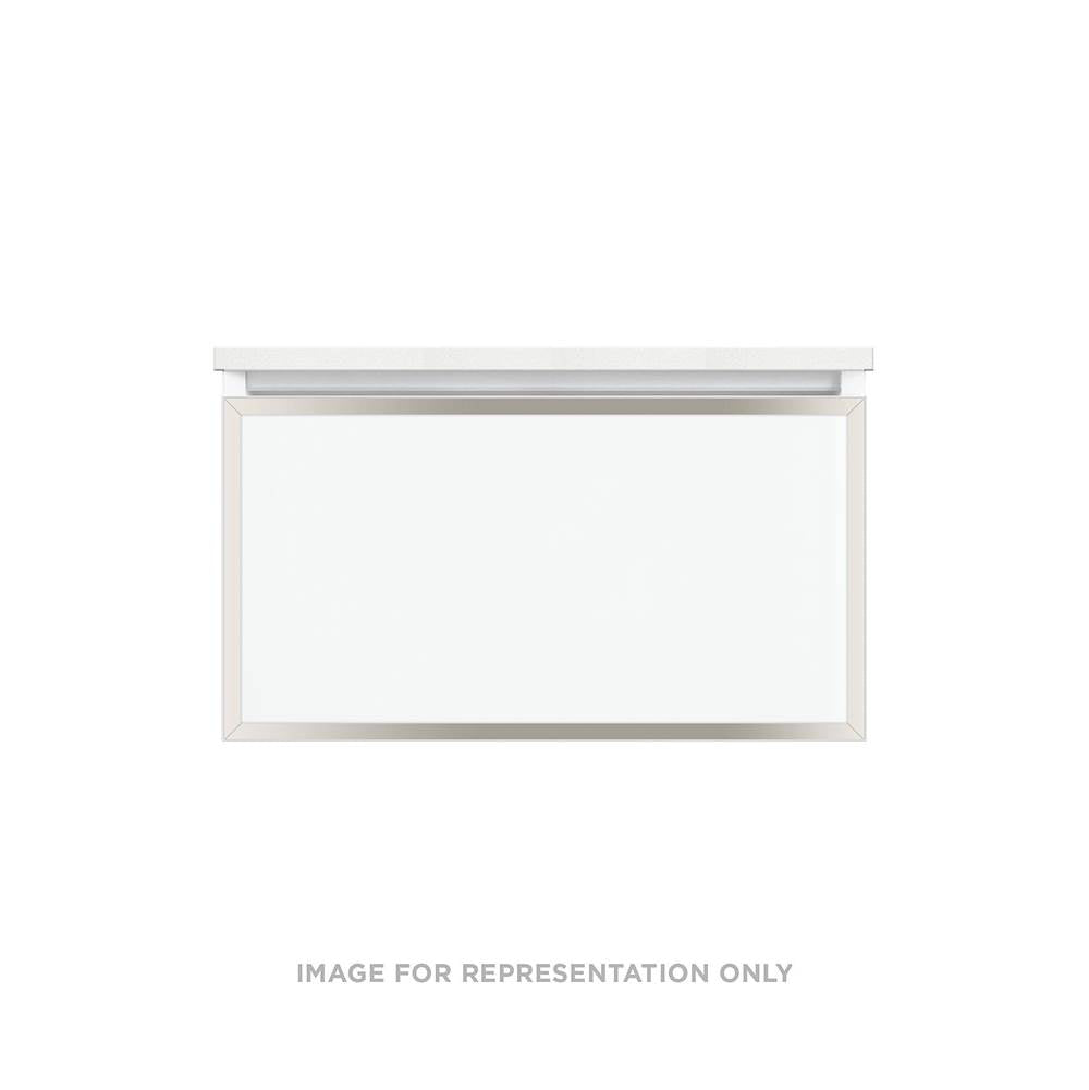 Robern - Profiles Framed Vanity, 30'' x 15'' x 21'', Satin Bronze, Polished Nickel Frame, Plumbing Drawer - Satin Bronze