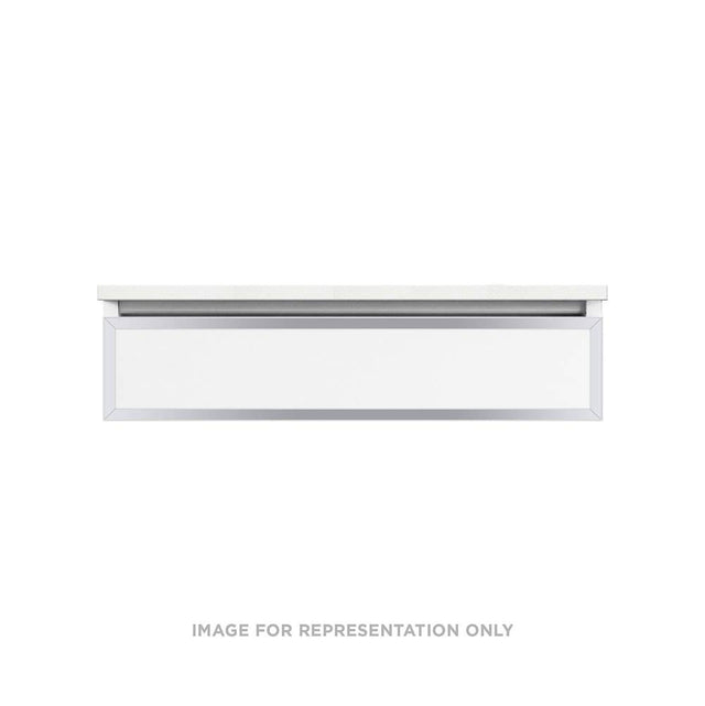 Robern - Profiles Framed Vanity, 36'' x 7-1/2'' x 18'', White, Chrome Frame, Full Drawer - White