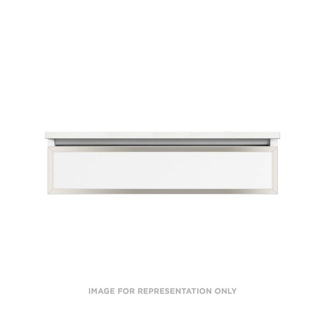 Robern - Profiles Framed Vanity, 36'' x 7-1/2'' x 18'', White, Polished Nickel Frame, Plumbing Drawer, Selectable Night Light, 27 - White