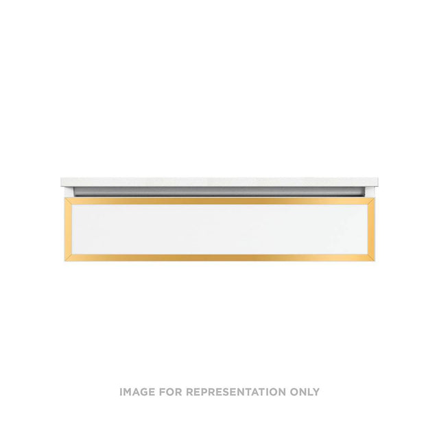 Robern - Profiles Framed Vanity, 36'' x 7-1/2'' x 18'', Matte Gray, Matte Gold Frame, Plumbing Drawer, Selectable Night Light, 27 - Matte Gray