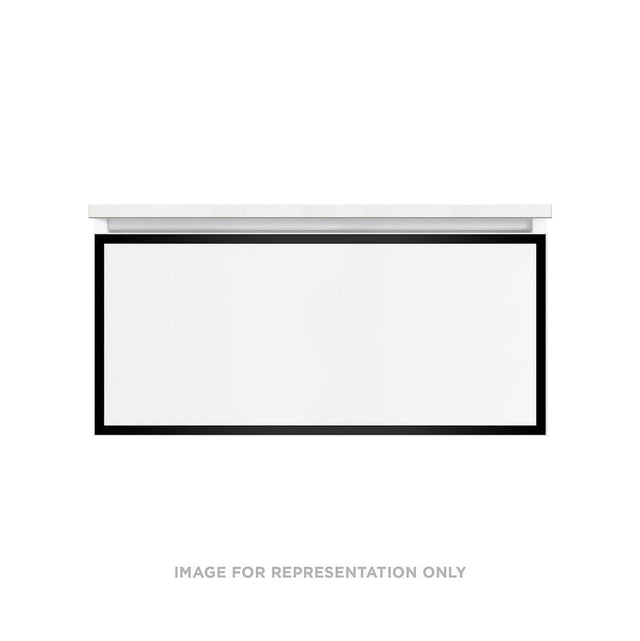 Robern - Profiles Framed Vanity, 36'' x 15'' x 18'', Satin Bronze, Matte Black Frame, Full Drawer, Selectable Night Light, 2700K/ - Satin Bronze