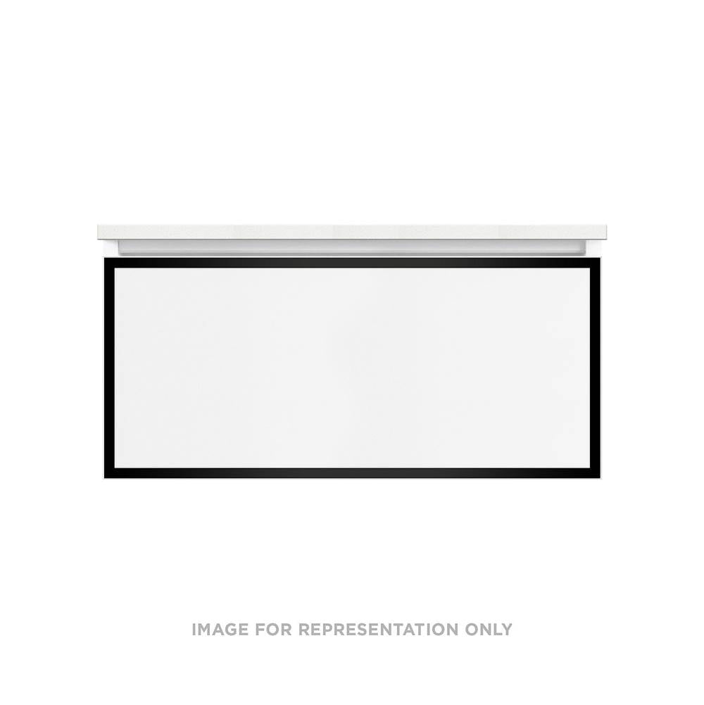 Robern - Profiles Framed Vanity, 36'' x 15'' x 21'', Satin Bronze, Matte Black Frame, Full Drawer, Selectable Night Light, 2700K/ - Satin Bronze