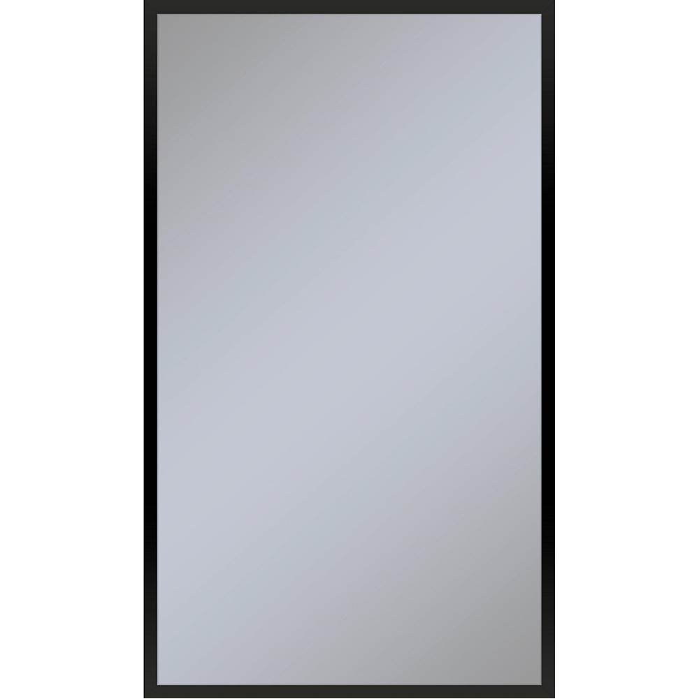 Robern - Profiles Framed Cabinet, 24'' x 40'' x 6'', Matte Black, Electrical Outlet, USB Charging Ports, Right Hinge - Matte Black