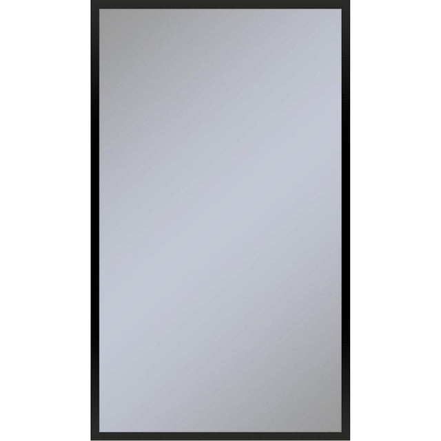 Robern - Profiles Framed Cabinet, 24'' x 40'' x 6'', Matte Black, Electrical Outlet, USB Charging Ports, Right Hinge - Matte Black