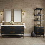 Sendai 20'' X 80'' X 16'' Linen Cabinet In Natural Gray With Brushed Pewter Finish