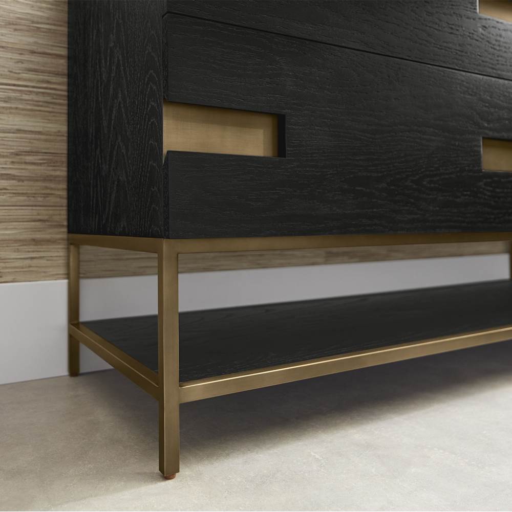 Sendai 20'' X 80'' X 16'' Linen Cabinet In Natural Gray With Brushed Pewter Finish