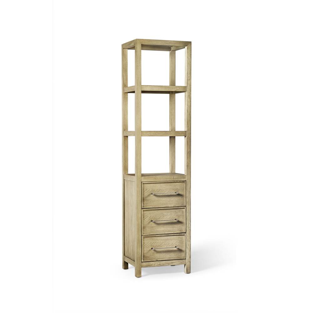 Sendai 20'' X 80'' X 16'' Linen Cabinet In Natural Gray With Brushed Pewter Finish
