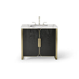 Bergman 36'' X 34'' X 23'' Vanity In Natural Gray With Brushed Pewter Finish