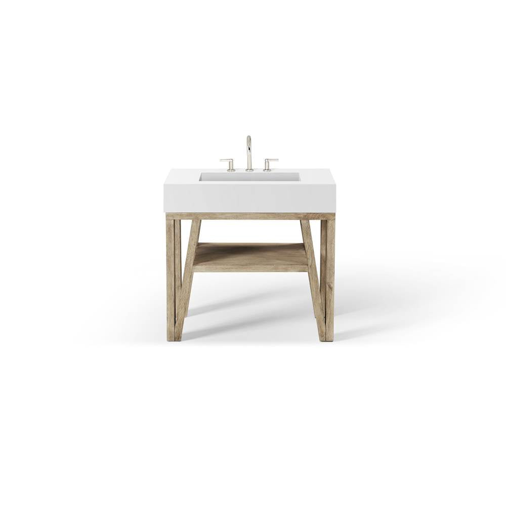 Bodo Vanity, 36'' X 34'' X 23'', Light Gray Oak, No Vanity Top