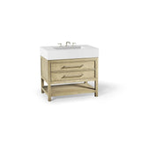 Skaarsgard Vanity, 36'' X 34'' X 23'', Rustic Oak With Brushed Pewter, No Vanity Top