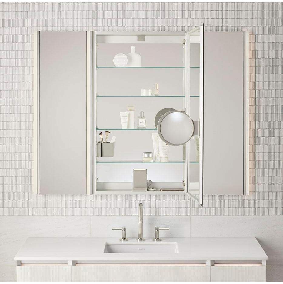 PL Portray Medicine Cabinet With Flat Edge Mirror, Slow-Close Door - 16 X 26''