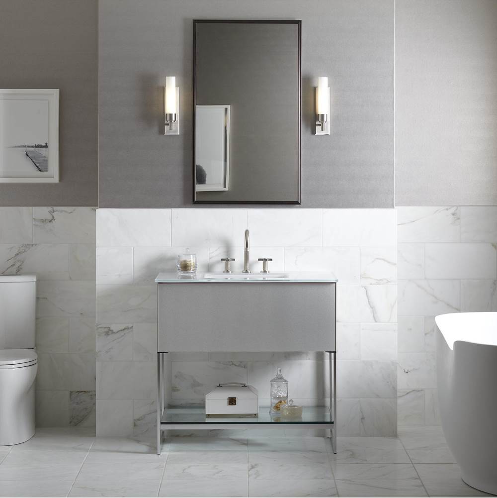 DC FRAMED WALL MIRROR, RM, 24X40, NICKEL