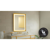 Sculpt Lighted Mirror, 27'' x 43'' x 2-5/16'', Chamfer Museum Frame, Polished Nickel, Perimeter Light Pattern, 2700K Color Temperature (Warm White)