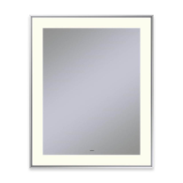 Robern - Sculpt Lighted Mirror, 25'' x 31'' x 2-1/4'', Slim Museum Frame, Chrome, Perimeter Light Pattern, 2700K Color Temperature (Warm White) - Chrome