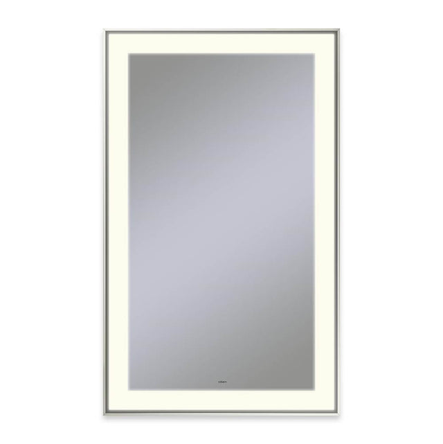 Robern - Sculpt Lighted Mirror, 25'' x 41'' x 2-1/4'', Slim Museum Frame, Polished Nickel, Perimeter Light Pattern, 2700K Color Temperature (Warm White) - Polished Nickel
