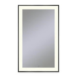 Robern - Sculpt Lighted Mirror, 25'' x 41'' x 2-1/4'', Slim Museum Frame, Matte Black, Perimeter Light Pattern, 2700K Color Temperature (Warm White), Defogger - Matte Black