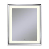 Robern - Sculpt Lighted Mirror, 27'' x 33'' x 2-5/16'', Chamfer Museum Frame, Chrome, Perimeter Light Pattern, 2700K Color Temperature (Warm White), Defogger - Chrome