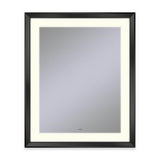 Robern - Sculpt Lighted Mirror, 27'' x 33'' x 2-5/16'', Chamfer Museum Frame, Matte Black, Perimeter Light Pattern, 2700K Color Temperature (Warm White), Defogger - Matte Black