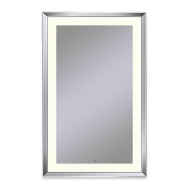 Robern - Sculpt Lighted Mirror, 27'' x 43'' x 2-5/16'', Chamfer Museum Frame, Chrome, Perimeter Light Pattern, 2700K Color Temperature (Warm White) - Chrome