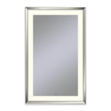 Robern - Sculpt Lighted Mirror, 27'' x 43'' x 2-5/16'', Chamfer Museum Frame, Polished Nickel, Perimeter Light Pattern, 2700K Color Temperature (Warm White) - Polished Nickel