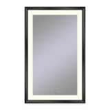Robern - Sculpt Lighted Mirror, 27'' x 43'' x 2-5/16'', Chamfer Museum Frame, Matte Black, Perimeter Light Pattern, 2700K Color Temperature (Warm White) - Matte Black