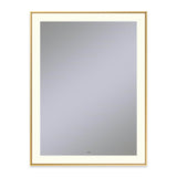 Robern - Sculpt Lighted Mirror, 31'' x 41'' x 2-1/4'', Slim Museum Frame, Matte Gold, Perimeter Light Pattern, 2700K Color Temperature (Warm White), Defogger - Matte Gold