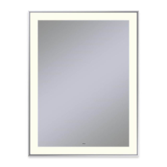 Robern - Sculpt Lighted Mirror, 31'' x 41'' x 2-1/4'', Slim Museum Frame, Chrome, Perimeter Light Pattern, 2700K Color Temperature (Warm White) - Chrome