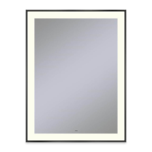 Robern - Sculpt Lighted Mirror, 31'' x 41'' x 2-1/4'', Slim Museum Frame, Matte Black, Perimeter Light Pattern, 2700K Color Temperature (Warm White) - Matte Black