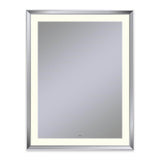 Robern - Sculpt Lighted Mirror, 33'' x 43'' x 2-5/16'', Chamfer Museum Frame, Chrome, Perimeter Light Pattern, 2700K Color Temperature (Warm White) - Chrome