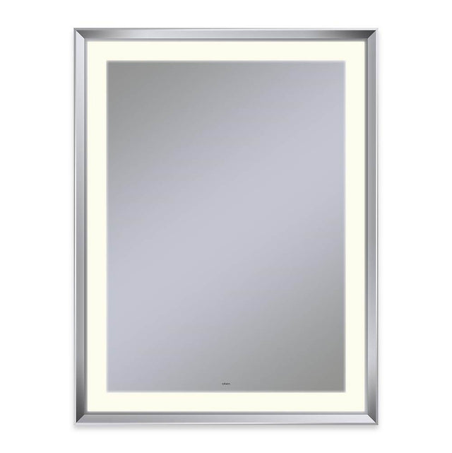 Robern - Sculpt Lighted Mirror, 33'' x 43'' x 2-5/16'', Chamfer Museum Frame, Chrome, Perimeter Light Pattern, 2700K Color Temperature (Warm White) - Chrome