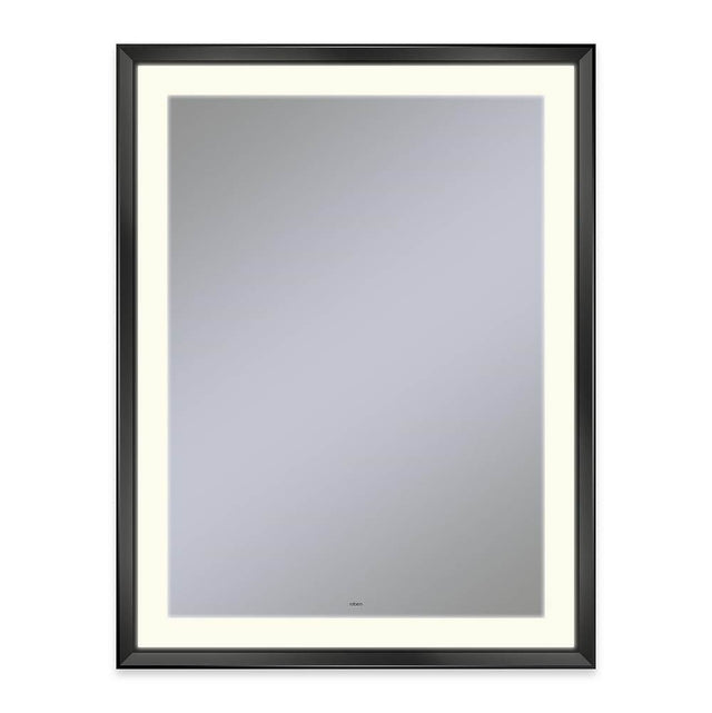 Robern - Sculpt Lighted Mirror, 33'' x 43'' x 2-5/16'', Chamfer Museum Frame, Matte Black, Perimeter Light Pattern, 2700K Color Temperature (Warm White) - Matte Black