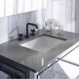 Engineered Stone Vanity Top, 61'' x 22'' x 3/4'', Center Undercounter Sink, White Zeus Extreme, Single Hole