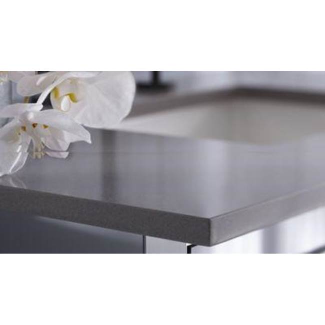 Engineered Stone Vanity Top, 43'' x 22'' x 3/4'', Dry Top, White Zeus Extreme