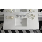 Engineered Stone Vanity Top, 37'' x 19'' x 3/4'', Dry Top, Stone Gray