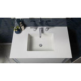 Engineered Stone Vanity Top, 61'' x 22'' x 3/4'', Double Undercounter Sink, Quartz White, Single Hole