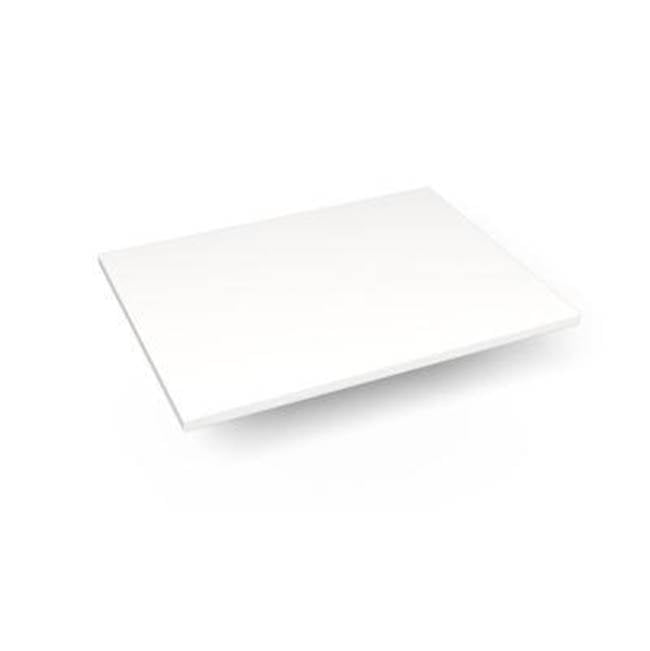 Robern - Engineered Stone Vanity Top, 25'' x 19'' x 3/4'', Dry Top, White Zeus Extreme