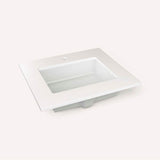 Robern - Engineered Stone Vanity Top, 25'' x 22'' x 3/4'', Center Undercounter Sink, Quartz White, Single Hole