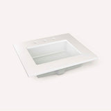 Robern - Engineered Stone Vanity Top, 25'' x 22'' x 3/4'', Center Undercounter Sink, Quartz White, Three Hole