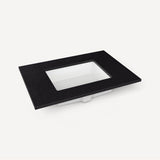 Robern - Engineered Stone Vanity Top, 31'' x 22'' x 3/4'', Center Undercounter Sink, Lava Black, Single Hole