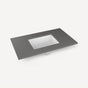 Robern - Engineered Stone Vanity Top, 37'' x 22'' x 3/4'', Center Undercounter Sink, Stone Gray, Three Hole